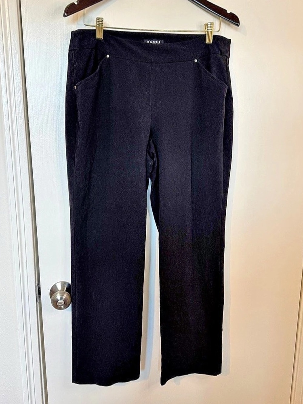 Petite Straight Leg Pants Black Size 12